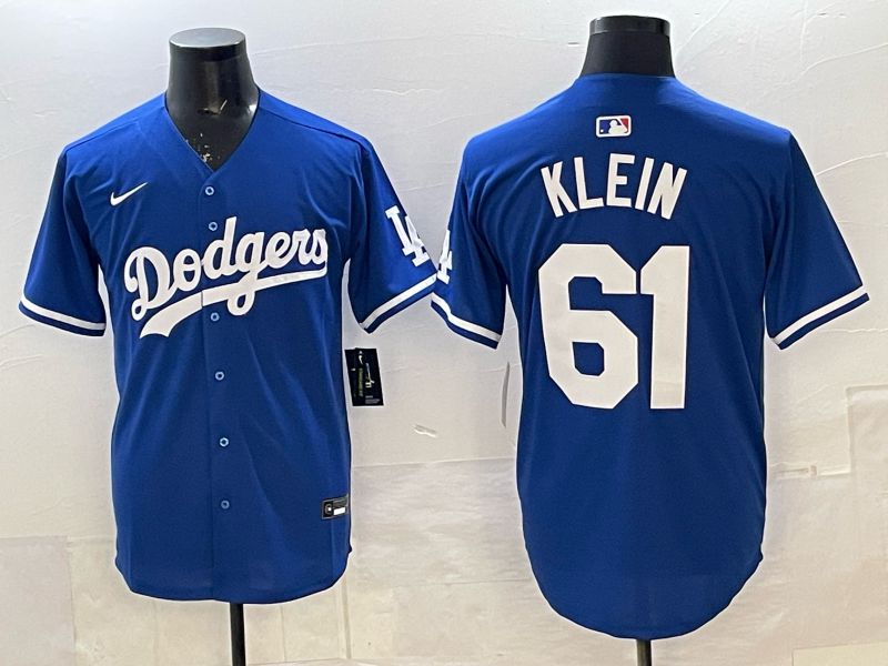 Men 2025 Nike Los Angeles Dodgers #61 Klein Blue Game MLB Jersey 011->los angeles dodgers->MLB Jersey